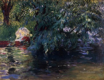A Backwater Calcot Mill near Reading landscape John Singer Sargent Oil Paintings